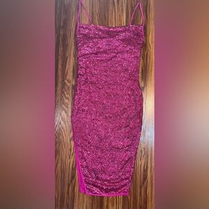 Pretty little thing pink sequin dress size 0